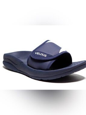 VELOUS Hoya Adjustable Black Recovery Slide Sandal